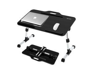 Laptop Desk Bed Tray Table, Height & Angle Adjustable Sit and Stand Desk, Right & Left Handed Design Portable Laptop Table with Handle,Foldable Bed Desk for Laptop, Standard Size