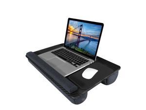 Lap Desk, Kavalan Portable Laptop Desk with Pillow Cushion & Handle, Designed w/Tablet & Phone & Gadget Slot, Right & Left Handed Mousepad, Ergonomic Wrist Pad, Fit 17.3 inch Laptop, Black