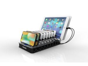 Kavalan 94.5W 10-Port Charging Station Dock & Organizer, Universal Desktop Tablet and Smartphone Multi-Device 10 Port Charger Hub with Auto Detect Smart Rapid Charging Technology