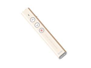 Kavalan Aluminum 2.4G Rechargeable Wireless Presenter, Remote Clicker with Red Pointer, Mac Keynote and Windows PowerPoint PPT Clicker, Office Presentation Pointer, Gold