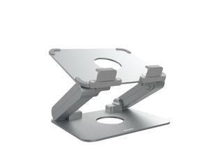 Aluminum Tablet Stand, Kavalan Ergonomic Foldable Height Adjustable Tablet Riser for Desk, Compatible with Apple iPad Samsung and All Tablets up to 13 inches, Silver