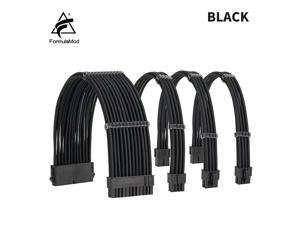 FormulaMod NCK1 Series PSU Extension Cable Kit , Solid Color Cable Solid Combo 300mm ATX24Pin PCI-E8Pin CPU8Pin With Combs