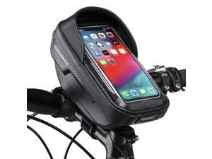 ROCKBROS Bike Phone Mount Bag Bike Front Frame Handlebar Bag Waterproof Bike Phone Holder Case Bicycle Accessories Pouch Sensitive Touch Screen Compatible with iPhone 11 XS Max XR 8 Plus Below 6.5"