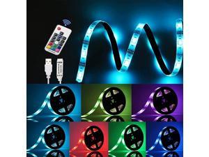 RGB Led Strip Lights,5050 RGB Strip Lights for Bedroom TV Backlight Kit Colorful Light Bar Remote Control Lighting Kit 200cm Flexible Waterproof Ribbon Light