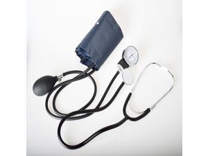 Aneroid Sphygmomanometer And Dual Head Stethoscope Set with Adult Size Blood Pressure Cuff, Calibration Key And Carrying Case