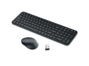 TopMate KM24 Portable Wireless Keyboard and Mouse Combo, Compact Small Size Slim Silent Keyboard Mice Set with Cover and Numeric Keypad, 2 AAA Batteries and 1 AA Battery, for PC/Laptop/Windows/Mac