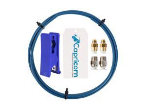 Creality Official Capricorn PTFE Bowden Tubing (1 Meter) XS Series for 1.75mm Filament 0.4 mm Nozzle with PTFE Teflon Tube Cutter and Upgraded Pneumatic Fittings with Metal Teeth & 2 Blue Collet Clips