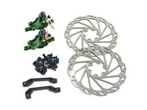 JUIN TECH R1 Hydraulic Road CX Disc Brake set 160mm with Rotor, Front and Rear,Green, JT1904