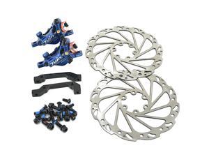 JUIN TECH R1 Hydraulic Road CX Disc Brake set 160mm with Rotor, Front and Rear, Blue, JT1903