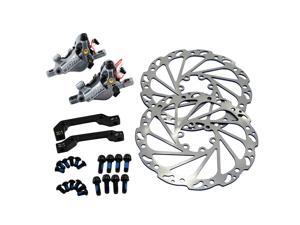 JUIN TECH M1 Hydraulic MTB E-Bike Disc Brake Set 160mm with Rotor, Front and Rear, Gray, JT1949