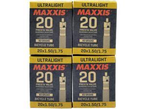 MAXXIS ULTRALIGHT 20 x 1.50-1.75 Bike Inner Tube Presta FV, 4 Pack, STB2284-4