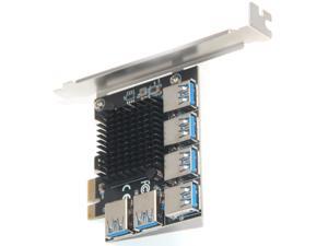 [2022 Newrelease] PCIe 1 to 6 Riser Card, Pcie Splitter 1 to 6 PCI Riser Card, 6 Risers into 1 PCI Card, PCIe Multiplier Risers 1X to External 6 PCI-e USB3.0 Adapter for ETH Miner GPU Crypto Bitcoin