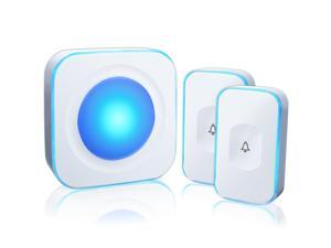 Wireless Doorbell Waterproof Door Bell with 2 Buttons with Different Tones Operating at 1000 feet 36 Melodies 4 Volume levels Flash Light 1 Receiver 2 Button White JSIEEM Wireless Doorbell Waterproof Door Bell with 2 Buttons with Different Tones Operating at 1000 feet 36 Melodies 4 Volume levels Flash Light 1 Receiver 2 Button White JSIEEM