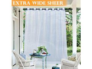 Outdoor Sheer Curtain Window Treatment Grommet Top Waterproof Outdoor Indoor Privacy Voile Drape for PatioPergola with 1 Free Tieback Rope Wide 100 by Long 84 Inch Outdoor Sheer Curtain Window Treatment Grommet Top Waterproof Outdoor Indoor Privacy Voile Drape for PatioPergola with 1 Free Tieback Rope Wide 100 by Long 84 Inch
