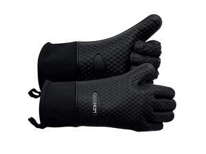 Grilling Gloves Heat Resistant Gloves BBQ Kitchen Silicone Oven Mitts Long Waterproof NonSlip Potholder for Barbecue Cooking Baking Black Grilling Gloves Heat Resistant Gloves BBQ Kitchen Silicone Oven Mitts Long Waterproof NonSlip Potholder for Barbecue Cooking Baking Black