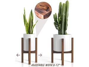 Century Plant Stand Adjustable Modern Indoor Plant Holder Brown Planter Fits Medium amp Large Pots Sizes 8 9 10 11 12 inches Not Included Adjustable Width 812quot x 16quot Tall Dark Brown