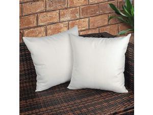 Pack of 2 Decorative Outdoor Waterproof Throw Pillow Covers Square UV Protection Garden Cushion Case PU Coating Pillow Shell for Patio Porch and Balcony White 18x18 Inch Pack of 2 Decorative Outdoor Waterproof Throw Pillow Covers Square UV Protection Garden Cushion Case PU Coating Pillow Shell for Patio Porch and Balcony White 18x18 Inch