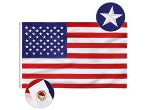 American Flag 6x10 Ft US Flag Long Lasting USA Flags with Embroidered Stars Sewn Stripes and Brass Grommets Vibrant Color UV Fade Resistant Heavy Duty Nylon for Outdoor Indoor Use