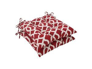 Outdoor New Geo Tufted Seat Cushion Red Set of 2 Outdoor New Geo Tufted Seat Cushion Red Set of 2