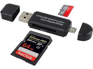 Micro USB OTG to USB 2.0 Adapter,Portable Memory Card Reader,Micro SD Card Reader with Standard USB Male & Micro USB Male Ports for Smartphones&Tablets&PCs & Notebooks with OTG Function-Black Micro USB OTG to USB 2.0 Adapter,Portable Memory Card Reader,Micro SD Card Reader with Standard USB Male & Micro USB Male Ports for Smartphones&Tablets&PCs & Notebooks with OTG Function-Black