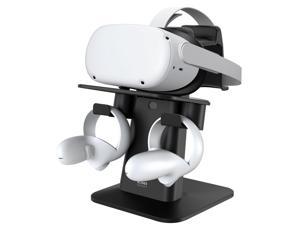 KIWI design Upgraded VR Stand Headset Display and Controller Holder Mount Station For Oculus Quest/Quest 2/HTC Vive VR Accessories