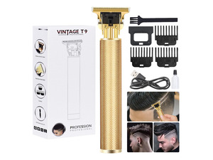 candyfouse Premium Cordless Beard and Hair Trimmer for Men, Professional T-Blade Zero Gapped Rechargeable Grooming Kit, 4 Adjustable Limit Combs, Ideal Gift for Him