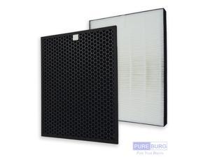 PUREBURG Replacement HEPA Filters and Activated Carbon Filter Set Compatible with Sharp FZ-F60HFU FZ-F60DFU Fits Sharp FP-F60UW FP-F60U-W Air Purifiers