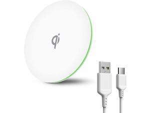 Cell Phone Wireless Charging Pad HAORASY Wireless Charger Compatible with iPhone 14131211ProMiniPro MaxSEXXR8AirPods Samsung GalaxyS22S21Note 2010No AC Adapter White