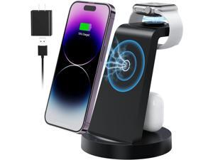 Wireless Charging Station 3 in 1 Wireless Charger for iPhone 14131211ProMaxSEXSXRX8 Plus8 Fast Wireless Charging Stand Dock for Apple Watch Series  Airpodswith Adapter