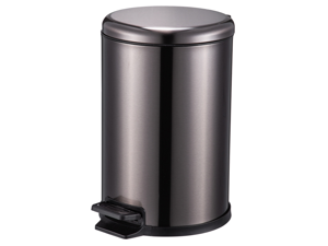 12 Liter / 3.1 Gallon Soft-Close Trash Can with Foot Pedal - Stainless Steel, Satin Nickel Finish
