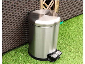 12 Liter / 3.1 Gallon Soft-Close Trash Can with Foot Pedal - Stainless Steel, Satin Nickel Finish