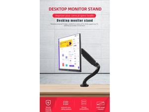 Single Monitor Mount - Articulating Gas Spring Monitor Arm, Adjustable Monitor Stand, Vesa Mount with Clamp and Grommet Base - Fits 13 to 27 Inch LCD Computer Monitors 4.4 to 13.2lbs. Black Color.