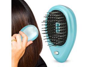 Electric ion hair brush, mini negative ion hair comb for combing hair and head massage, portable vibration massage hair comb for all hair types(Mint)