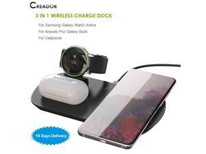 3 IN 1 Wireless Charging Station For Samsung Watch Active 12 Samsung Buds