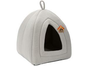 HollyHOME Self-warming 2 in 1 Foldable Comfortable Triangle Cat Bed Tent House, Dark Gray HollyHOME Self-warming 2 in 1 Foldable Comfortable Triangle Cat Bed Tent House, Dark Gray