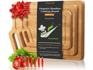 Pezin & Hulin Bamboo Cutting Board with Juice Groove & Handle , Kitchen Organic Chopping Board, Meat Cheese and Vegetables as Serving Tray.(Set of 3 Pieces) Pezin & Hulin Bamboo Cutting Board with Juice Groove & Handle , Kitchen Organic Chopping Board, Meat Cheese and Vegetables as Serving Tray.(Set of 3 Pieces)
