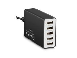 Pezin & Hulin USB Wall Charger, 5 Ports USB Charger HUB for Multi Devices, Compatible with iPhones and Tablets, Multi USB Charger Station, Fast Charging (Black) Pezin & Hulin USB Wall Charger, 5 Ports USB Charger HUB for Multi Devices, Compatible with iPhones and Tablets, Multi USB Charger Station, Fast Charging (Black)