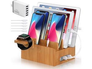 Pezin & Hulin Bamboo USB Charging Stand,Magnetic Organizer Stand Compatible with Phone,Tablet,Watch,Table and Other Smart Devices (Includes 5 Port USB Charger, 5 Cables,Watch Stand) Pezin & Hulin Bamboo USB Charging Stand,Magnetic Organizer Stand Compatible with Phone,Tablet,Watch,Table and Other Smart Devices (Includes 5 Port USB Charger, 5 Cables,Watch Stand)