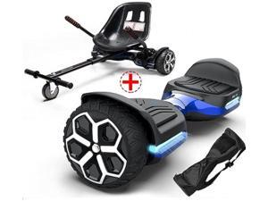 GYROOR T581 6.5 inch Off Road Bluetooth Hoverboard All Terrain Hoverboard With Hover Cart Go Kart Attachment UL2272 Certified