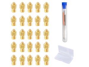 0.4mm NK8 3D Printer Nozzles 25pcs, Brass Material-no Clogging and Burrs, Extruder Print Head Can Choose 0.2mm, 0.3mm, 0.4mm, 0.5mm, 0.6mm, 0.8mm, 1.0mm with Free Storage Box