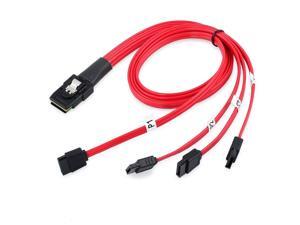 Weastlinks SAS SATA Cable Mini SAS 36P SFF-8087 host to 7pin SATA 6GB HD Splitter Breakout Cable target Hard Disk Data Cable Red