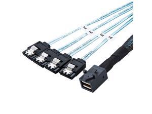 Weastlinks Internal 12G HD Mini SAS SFF-8643 to 4 x SATA Cable Hard Drive Cable,HD Mini SAS Host/Controller to 4 SATA Target/Backplane