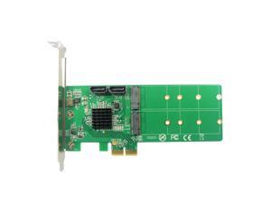 Weastlinks 2 ports SATA 6Gbps + Dual B key M.2 slot PCI-e Card SATA 3.0 NGFF SSD + HDD Expansion Card Adapter Support win10