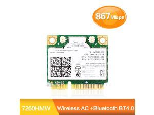 Weastlinks Dual Band Wireless Wifi Card For Intel 7260 7260HMW Half Mini PCI-E 2.4G/5Ghz 1200M Bluetooth 4.0 Wi-Fi Adapter 7260ac 802.11ac