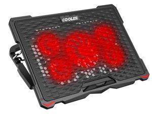 AICHESON Laptop Fan Cooling Pad for 15.6"-17.3" Laptops, 5 Cooler Fans with Red Lights AICHESON Laptop Fan Cooling Pad for 15.6"-17.3" Laptops, 5 Cooler Fans with Red Lights