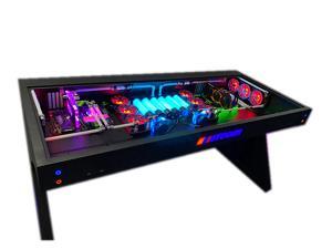 ALAMENGDA Double-Seat Full Tower Computer Case All-in-one Desk Case Desk / DIY Cool Transparent Built-in MOD / Large Computer Gaming Table ALAMENGDA Double-Seat Full Tower Computer Case All-in-one Desk Case Desk / DIY Cool Transparent Built-in MOD / Large Computer Gaming Table