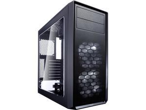 Fractal Design FD-CA-Focus-BK-W Focus G - Mid Tower Computer Case - ATX - High Airflow - 2X Silent ll Series 120mm White LED Fans Included - USB 3.0 - Window Side Panel - Black