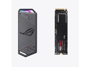 SAMSUNG 980 PRO M.2 2280 1TB PCI-Express Gen 4.0 x4,Internal Solid State Drive (SSD) MZ-V8P1T0B/AM&ASUS ROG Strix Arion EVA Limited Edition M.2 NVMe SSD Portable SSD Enclosure ESD-S1C EVA