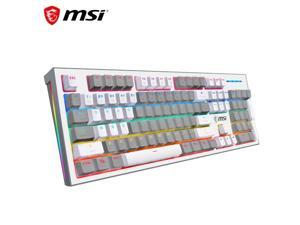 MSI VIGOR GK50Z PIXEL Mixed Grey (60% Grey) Wired Gaming Keyboard, Red Switches, 104 Keys, RGB LED Backlit Illuminated, PBT Key cap, USB 2.0 Connection, NKRO (N-key roll-over)