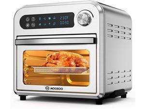 MOOSOO Air Fryer Oven, 10.6 QT Air Fryer Toaster Oven Combo with Digital Screen, 8 in 1 Convection Oven with Dehydrator, Bake, Broil, Less Oil, Temp/Time Dial, Stainless Steel,4 Accessories MOOSOO Air Fryer Oven, 10.6 QT Air Fryer Toaster Oven Combo with Digital Screen, 8 in 1 Convection Oven with Dehydrator, Bake, Broil, Less Oil, Temp/Time Dial, Stainless Steel,4 Accessories